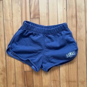 Brandy Melville Navy Blue Hawaii USA Embroidered Fleece Dolphin Shorts One Size